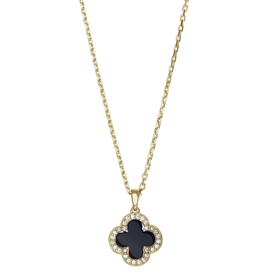 Black Onyx Clover Pendant   (BL2465NG-ONYX)