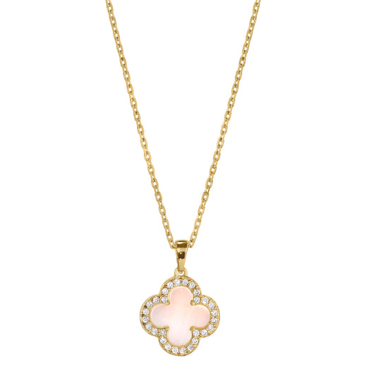 Pink Mother of Pearl Clover Pendant   (BL2465NG)