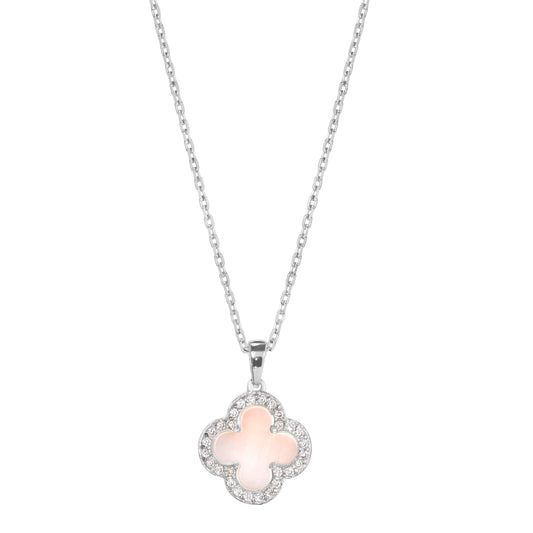 Pink Mother of Pearl Clover Pendant