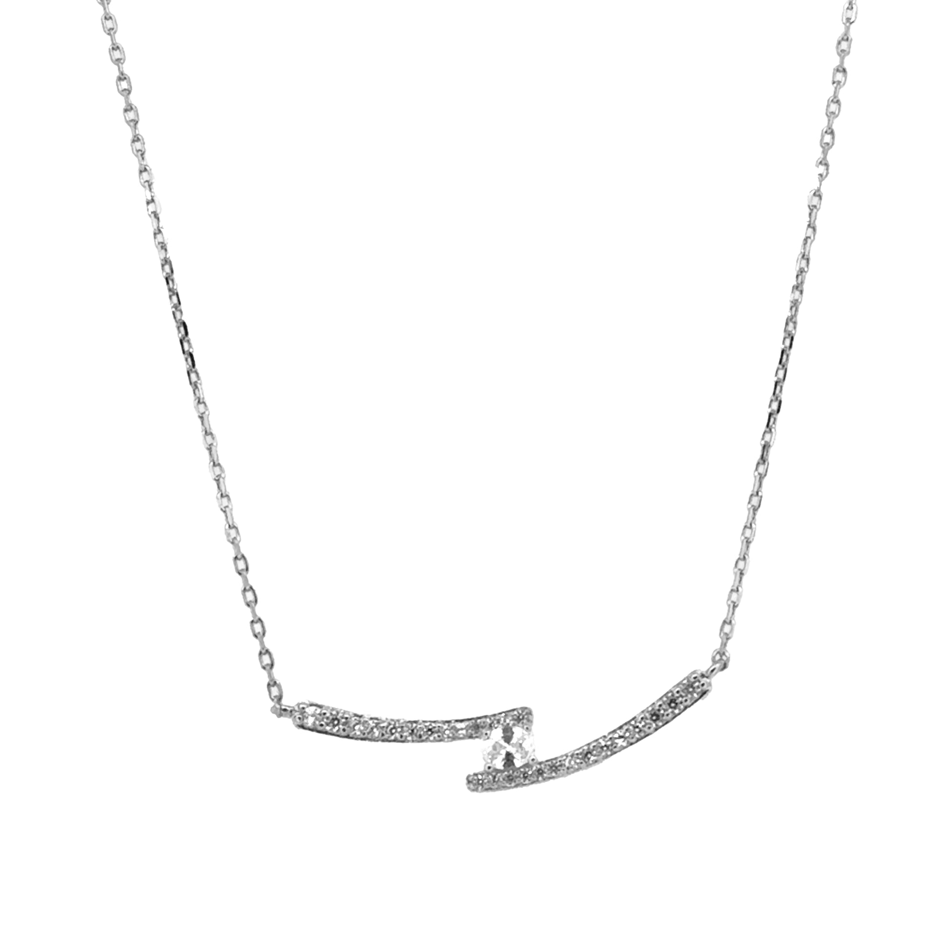 Crossing Parallel Bar Necklace