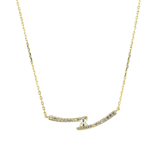 Crossing Parallel Bar Necklace