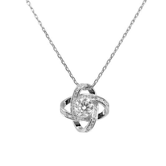 Love Knot Pendant with Central Stone