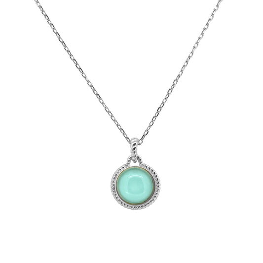 Round Teal Stone Pendant   (BL3004N)