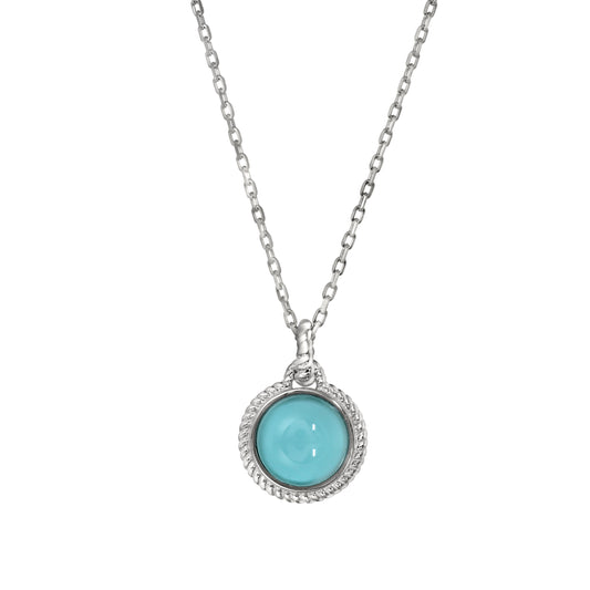Round Teal Stone Pendant   (BL3004N)