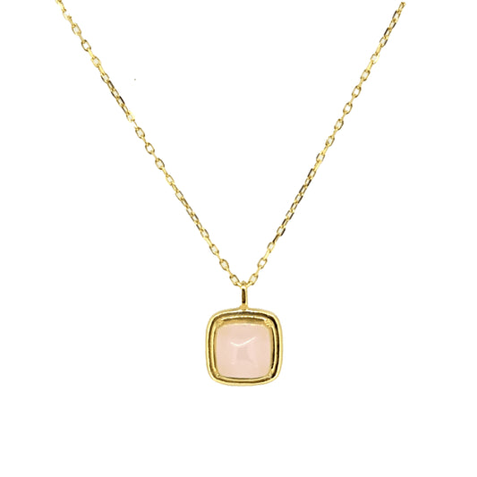 Cushion Cut Pink Stone Pendant   (BL3005NG)