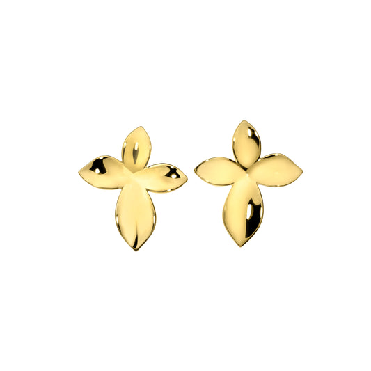Asymetrical Flower Stud Earrings   (BL3013EG)