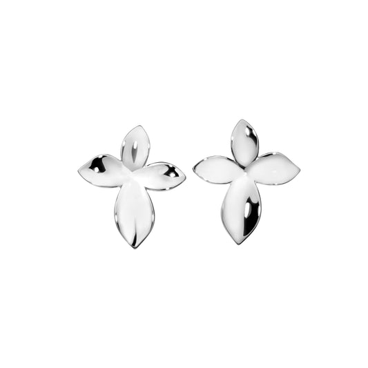 Asymetrical Flower Stud Earrings   (BL3013E)