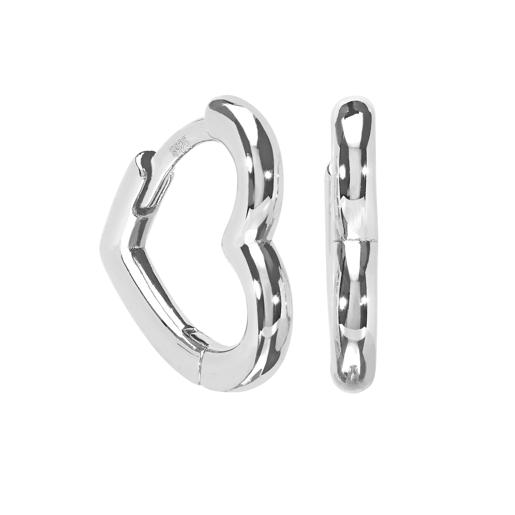 Heart Huggie Hoop Earrings