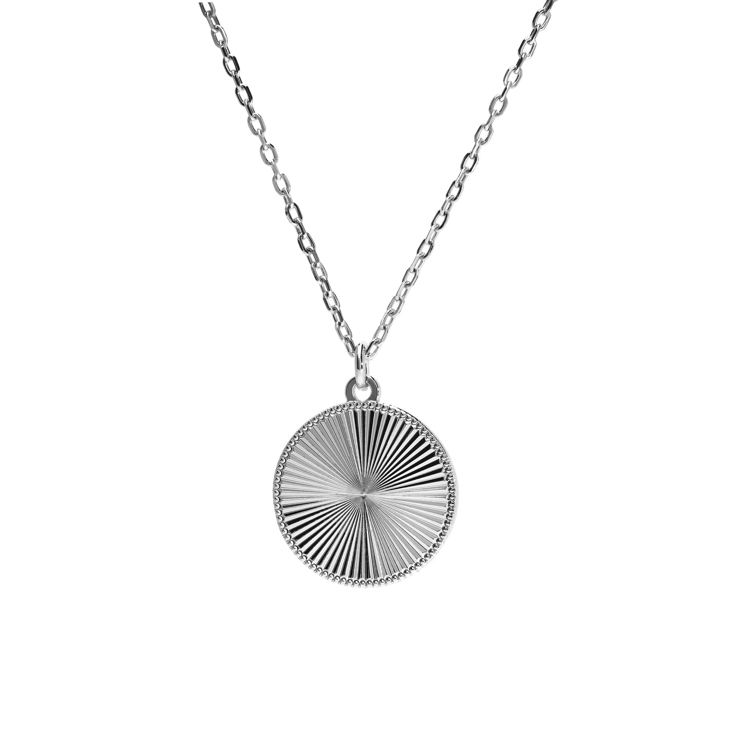 Diamond Cut Starburst Round Pendant