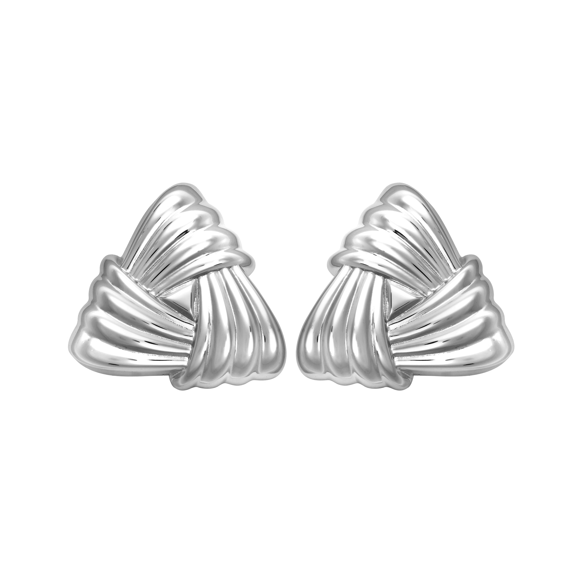 Woven Triangle Large Stud Earrings