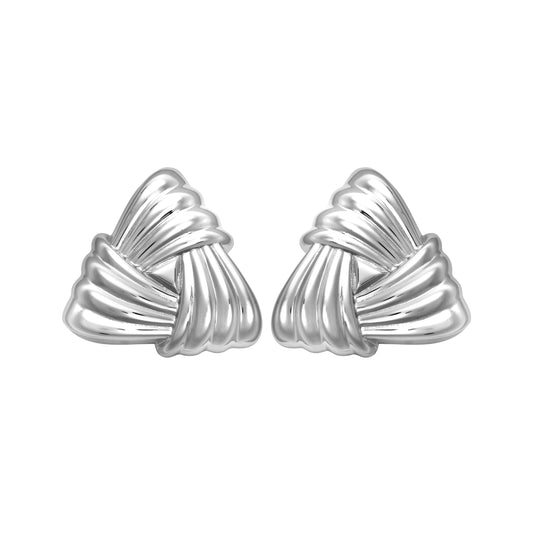 Woven Triangle Large Stud Earrings