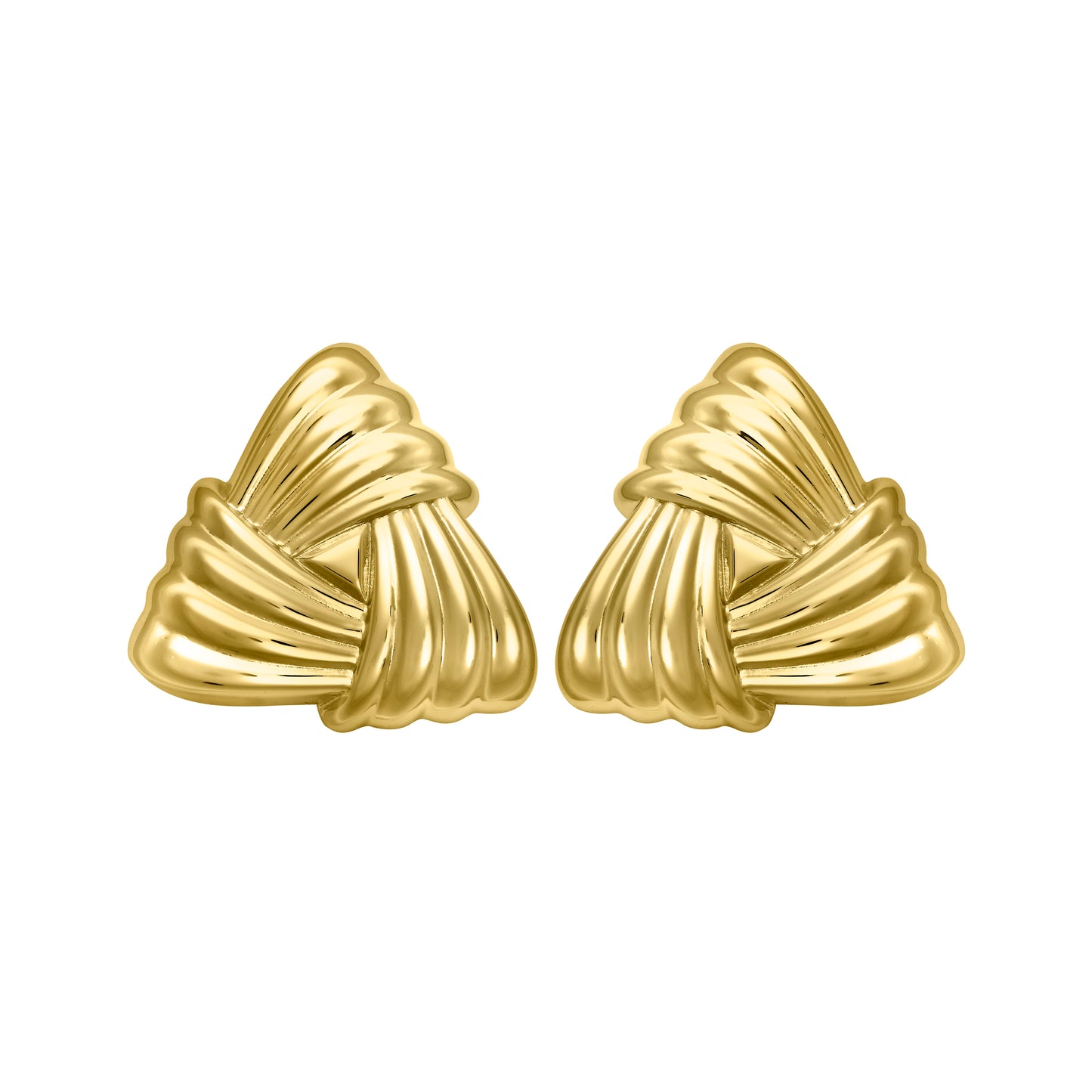 Woven Triangle Large Stud Earrings