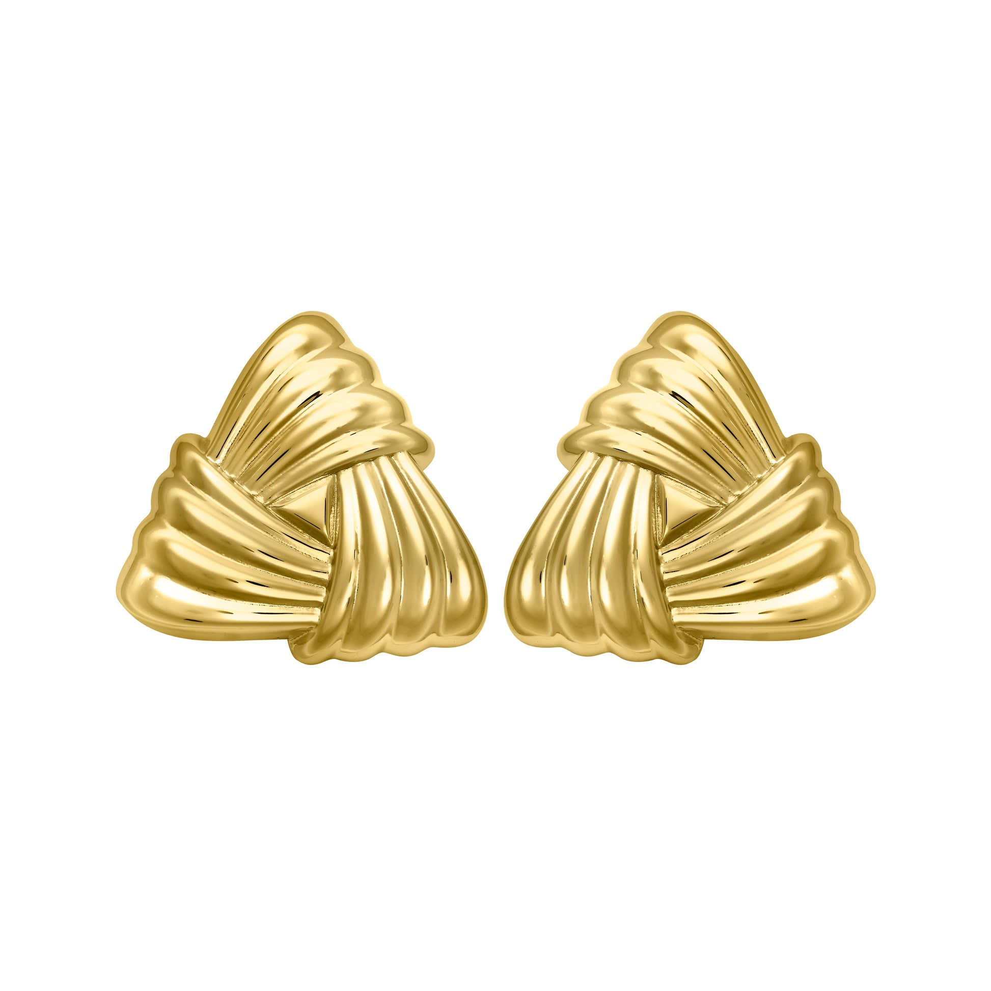 Woven Triangle Large Stud Earrings