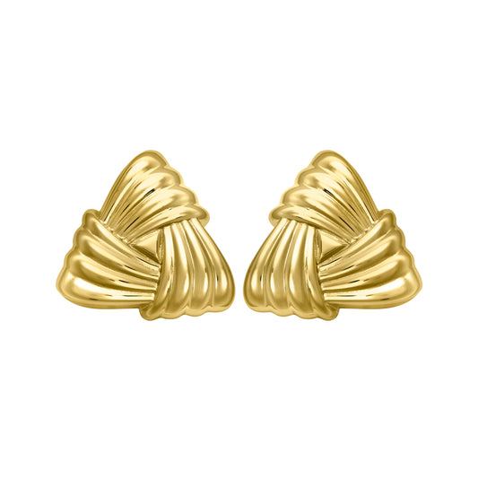 Woven Triangle Large Stud Earrings
