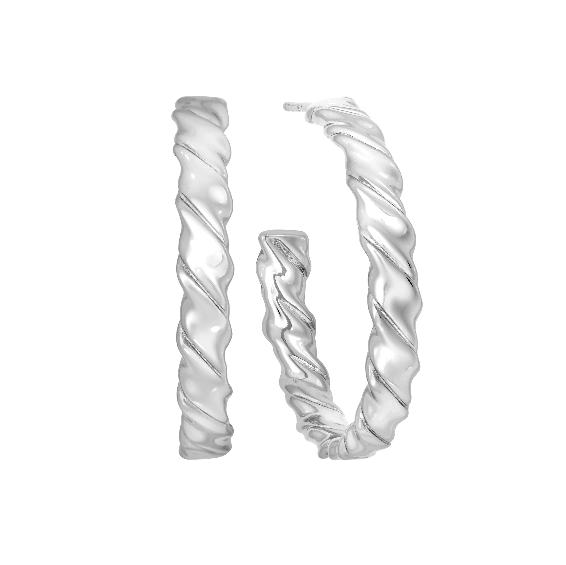 Wavy Large Open Hoop Earrings