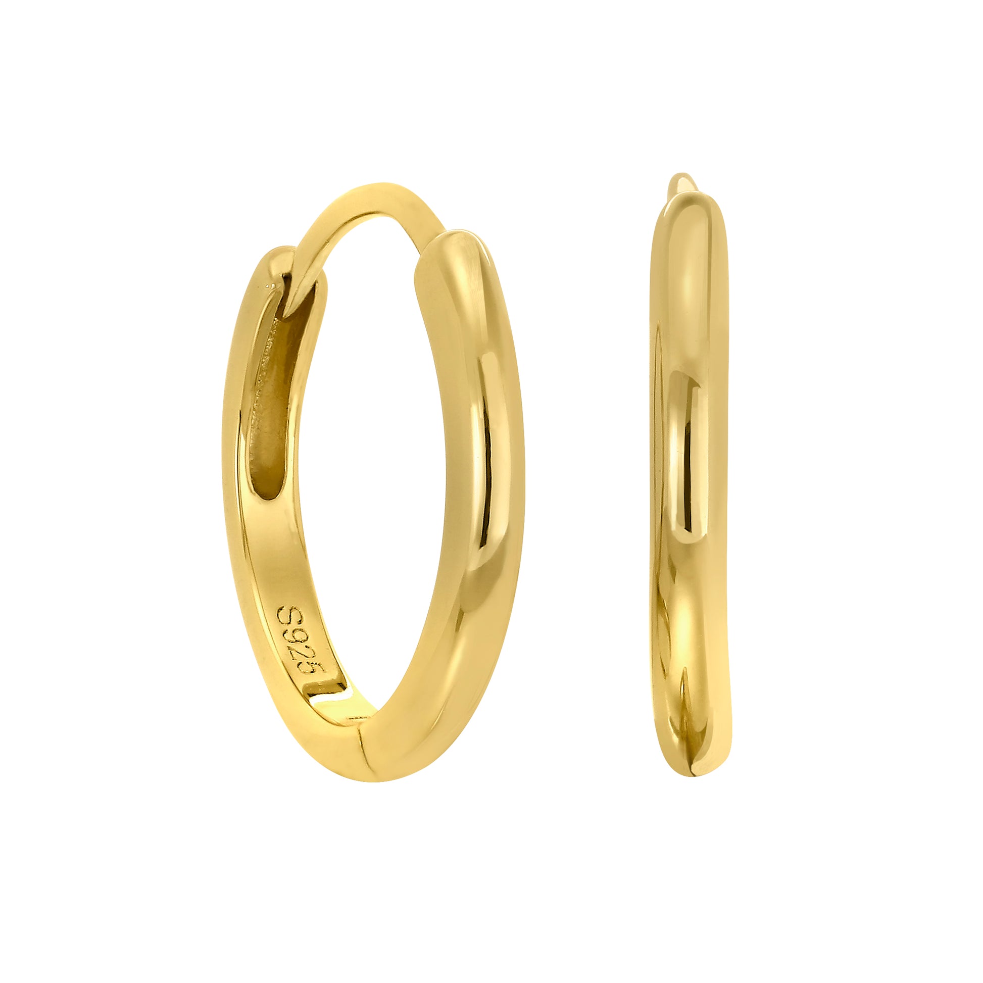 Medium Plain Polished Hoop Earrings