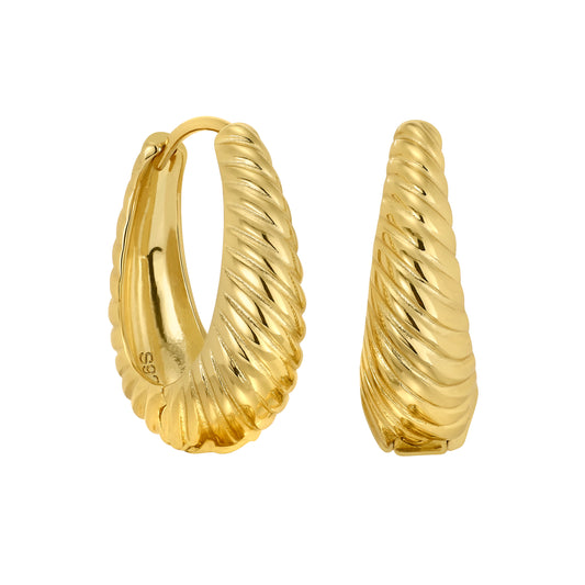 Tapered Hoop Earrings with Twisted Design