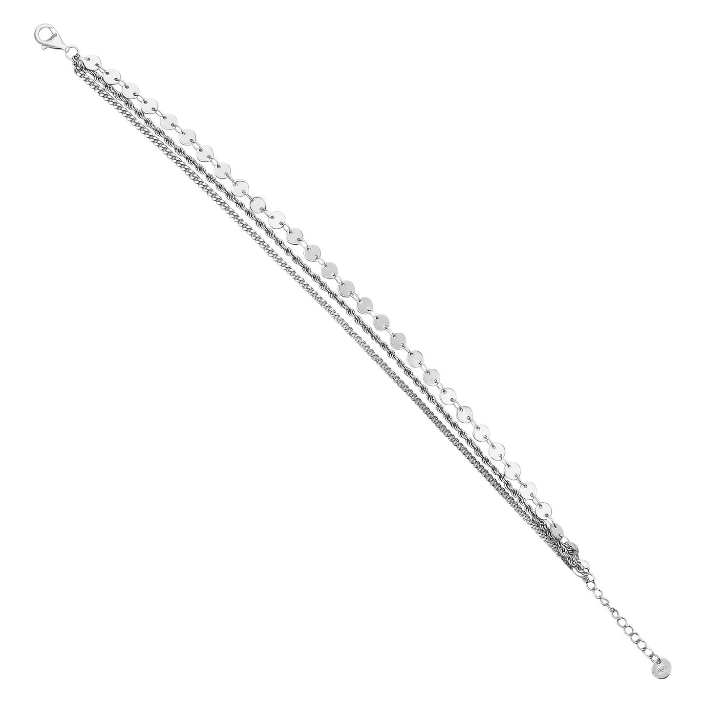 Twisted Rope, Curb, and Disc Station Bracelet Stack