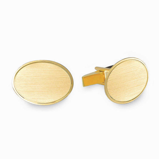 Satined Oval Cufflinks with Single Border