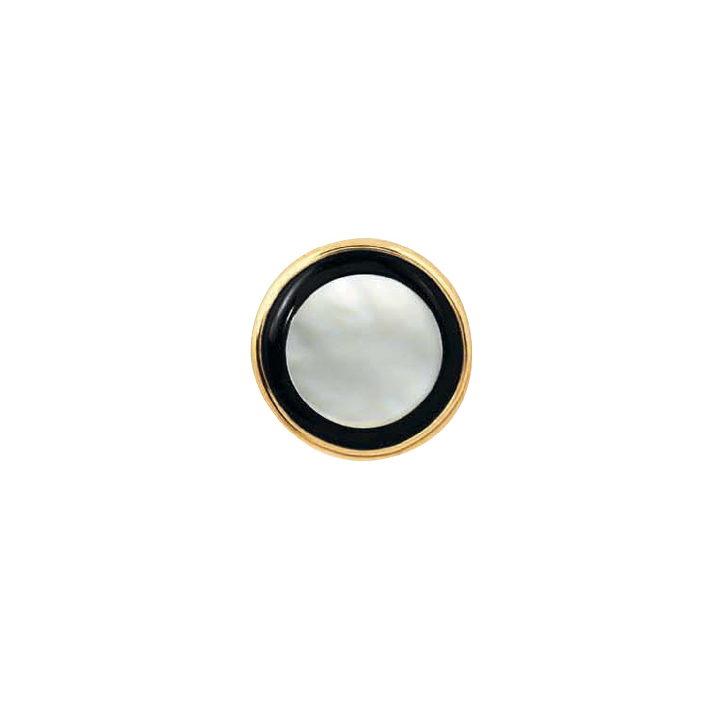 Round Black Onyx and Mother of Pearl Tie Tack   (KTT-981)