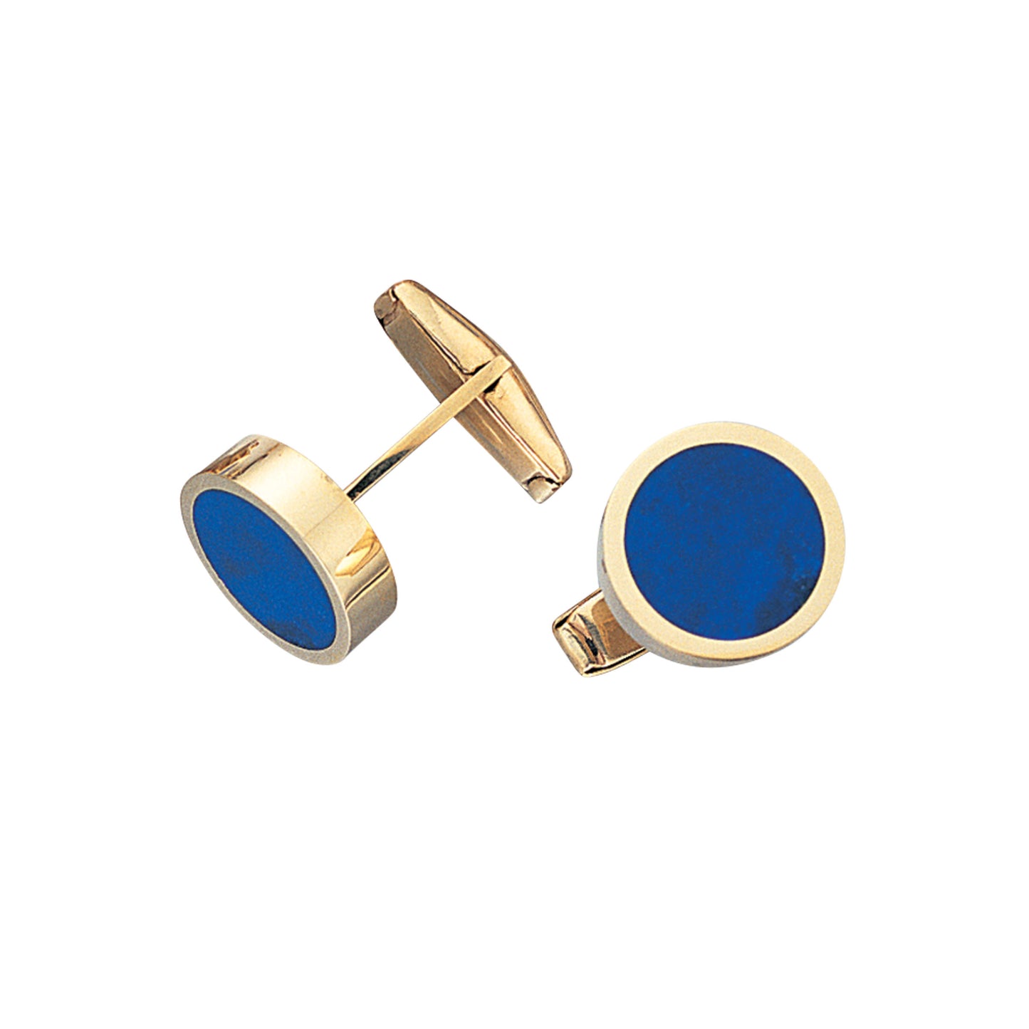 Round Inlaid Lapis Cufflinks