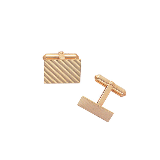 Rectangle Cufflinks with Diagonal Lines