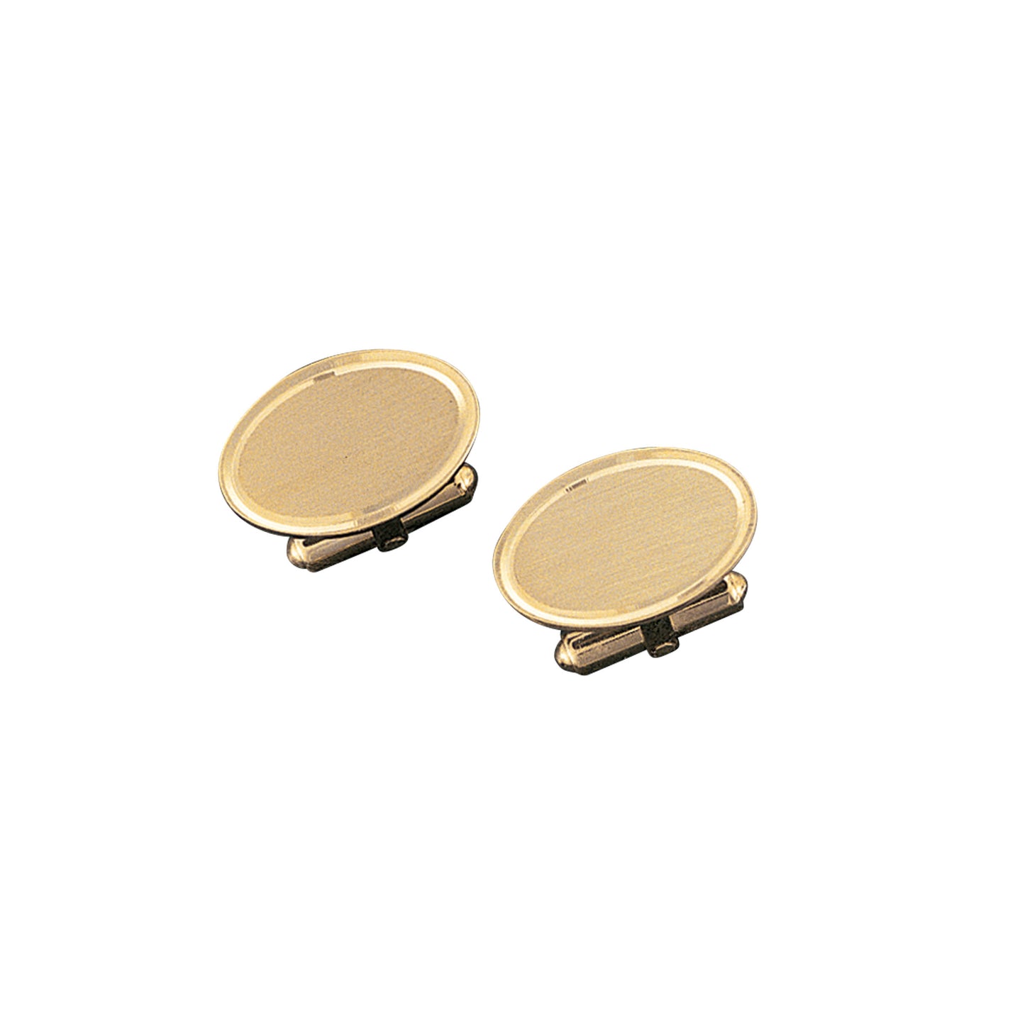 Brushed Oval Cufflinks with Lined Border