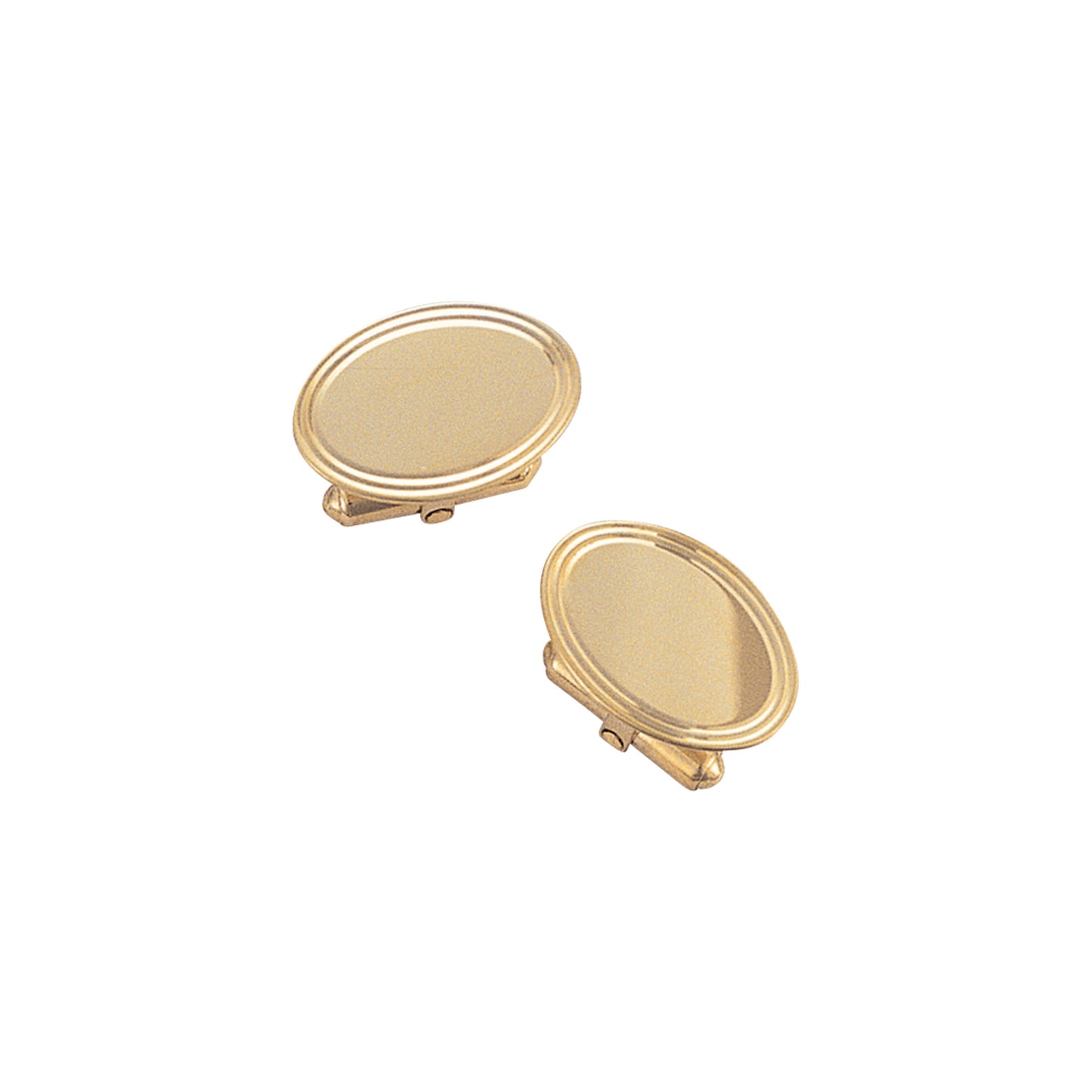 Brushed Oval Cufflinks with Double Lined Border