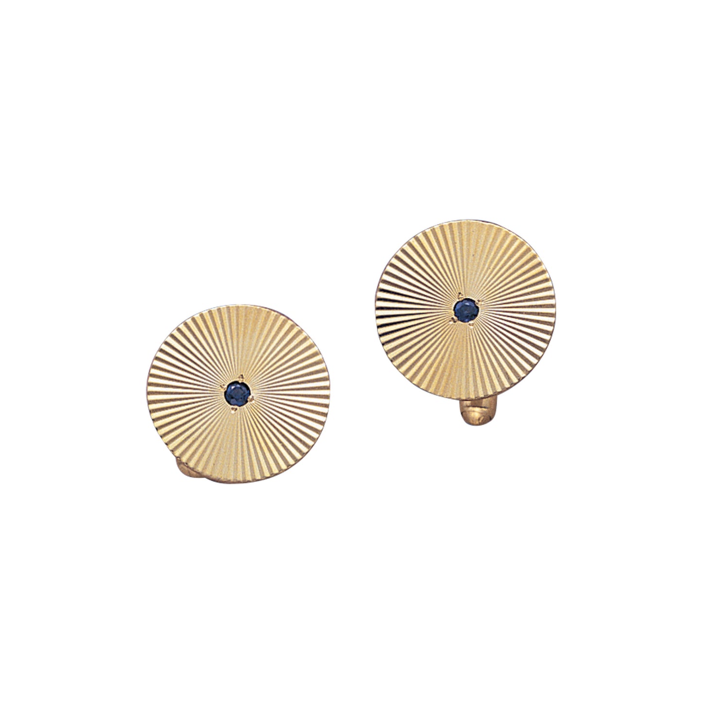 Round Sunray Cufflinks with Sapphires