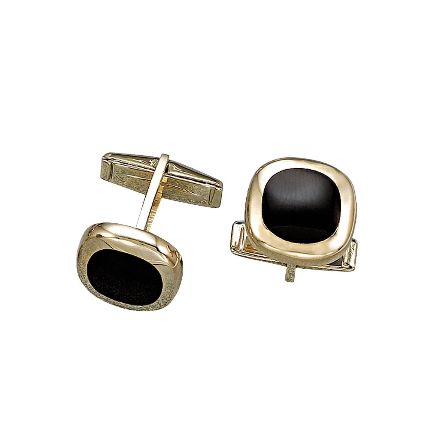 Cushion Cufflinks with Black Onyx Center