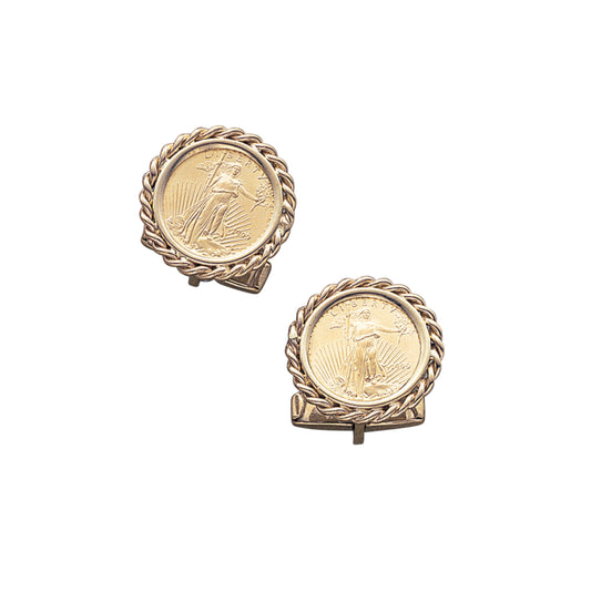 Round Rope Edge Coin Cufflinks