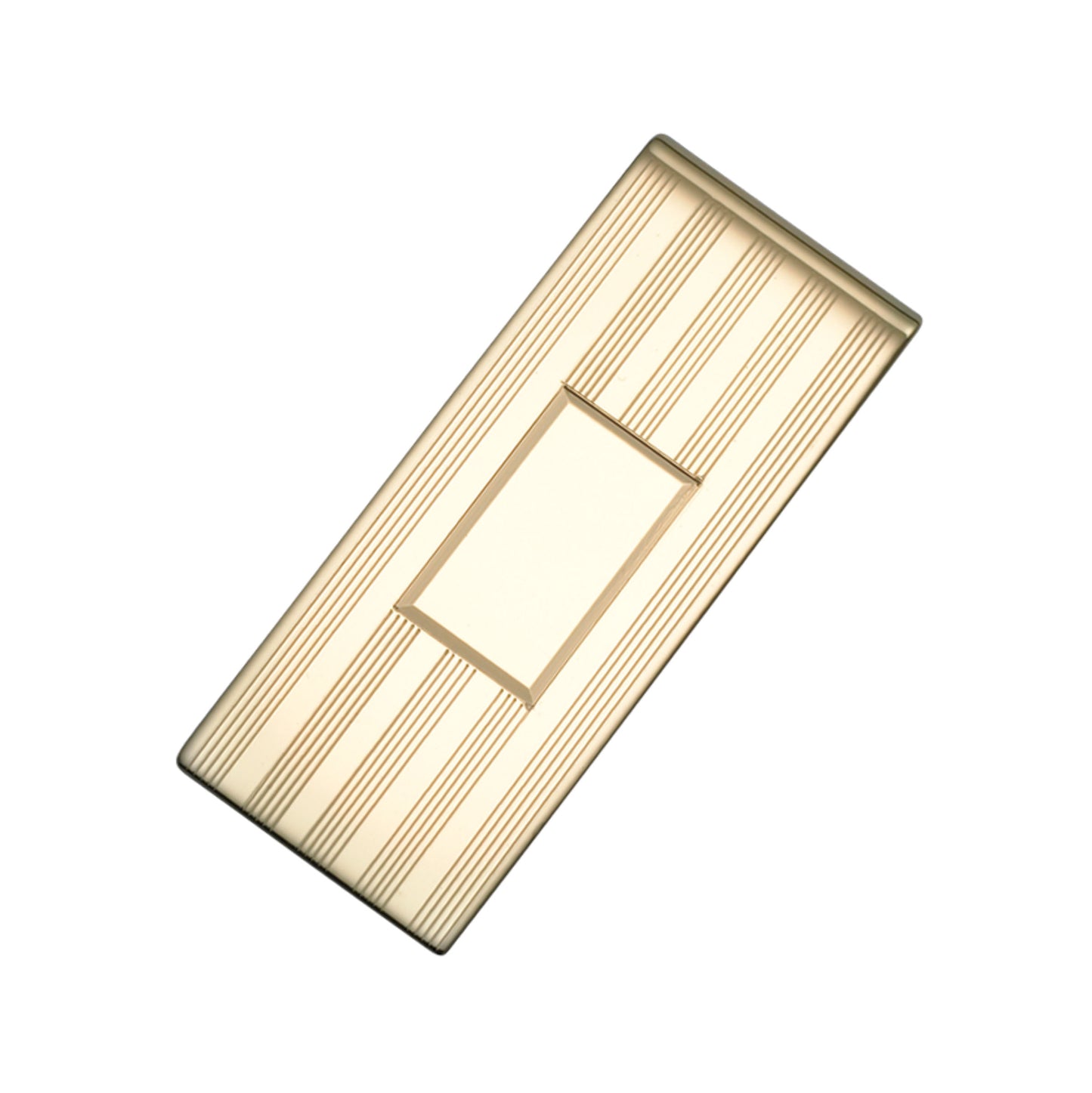 Striped Money Clip with Central Polished Rectangle