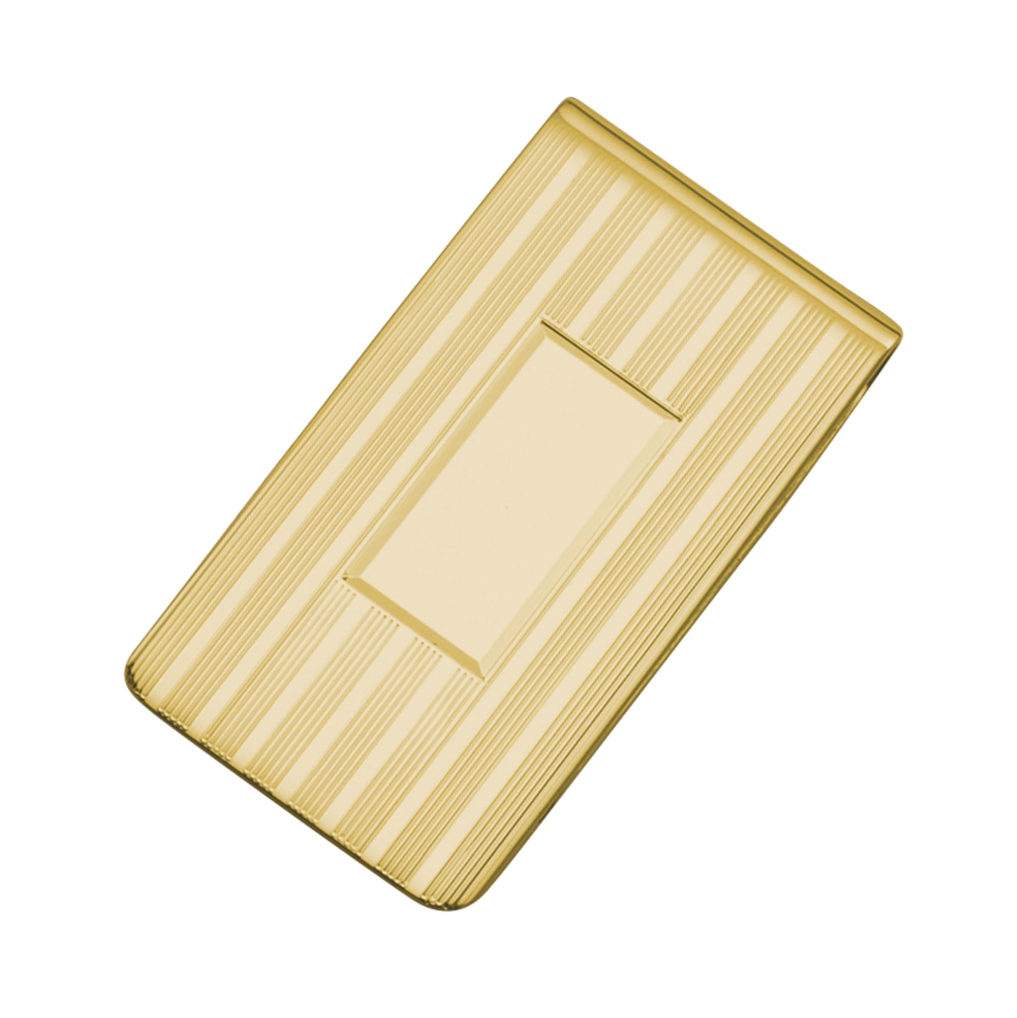 Striped Money Clip with Central Polished Rectangle