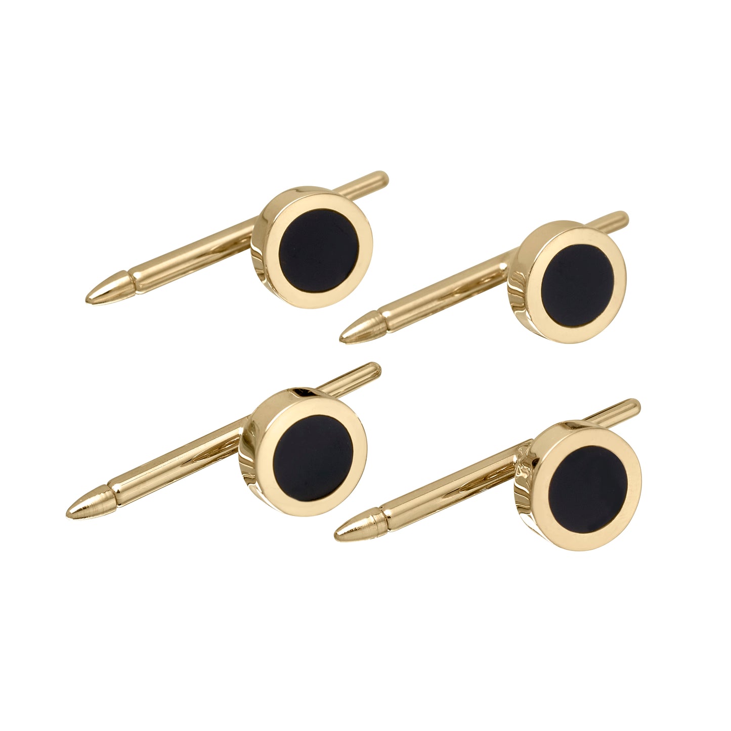 Round Inlaid Black Onyx Stud Set