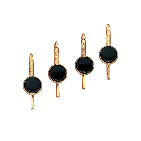 Round Black Onyx Stud Set