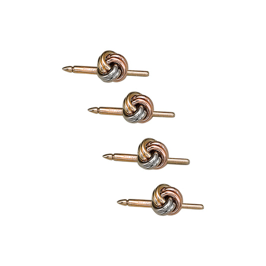 Tri Color Love Knot Stud Set