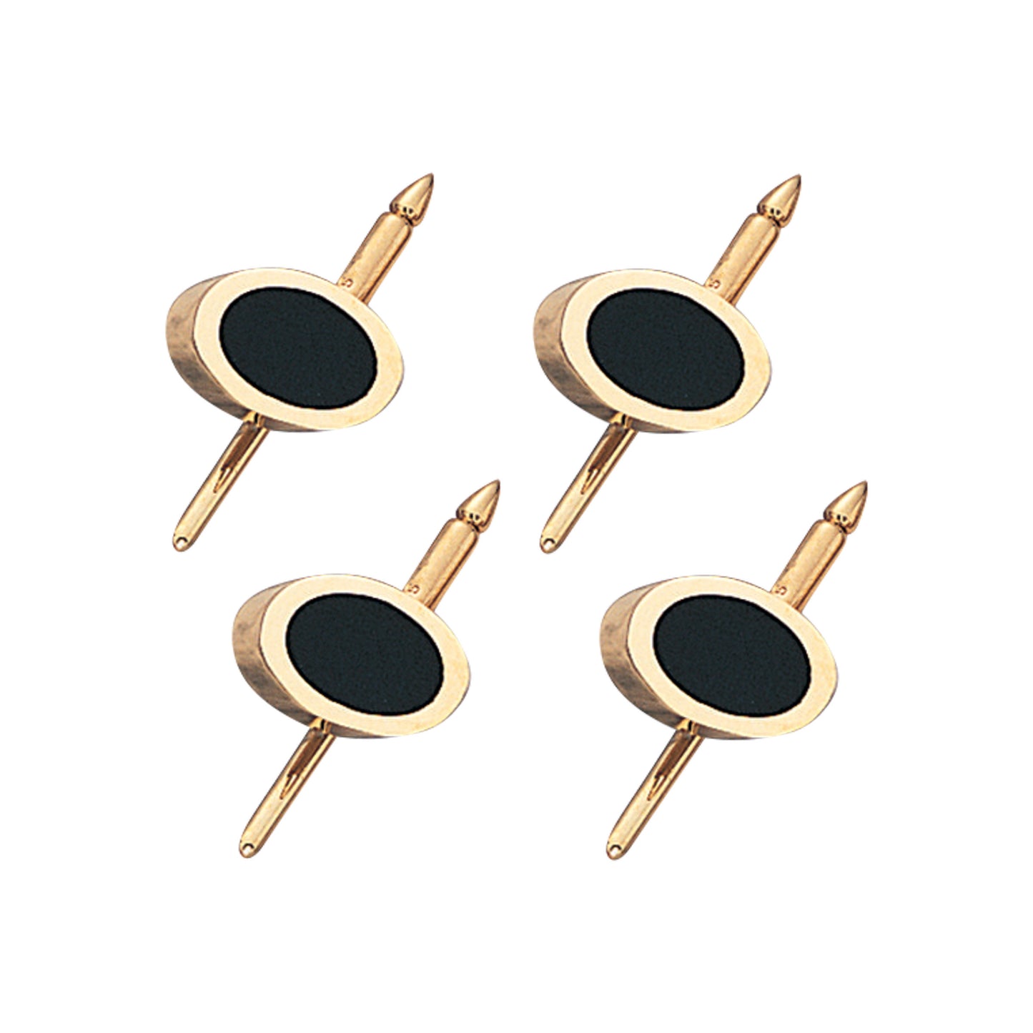 Oval Inlaid Black Onyx Stud Set