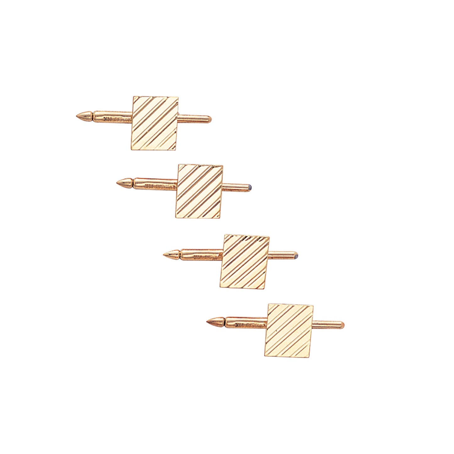 Rectangle Stud Set with Diagonal Lines