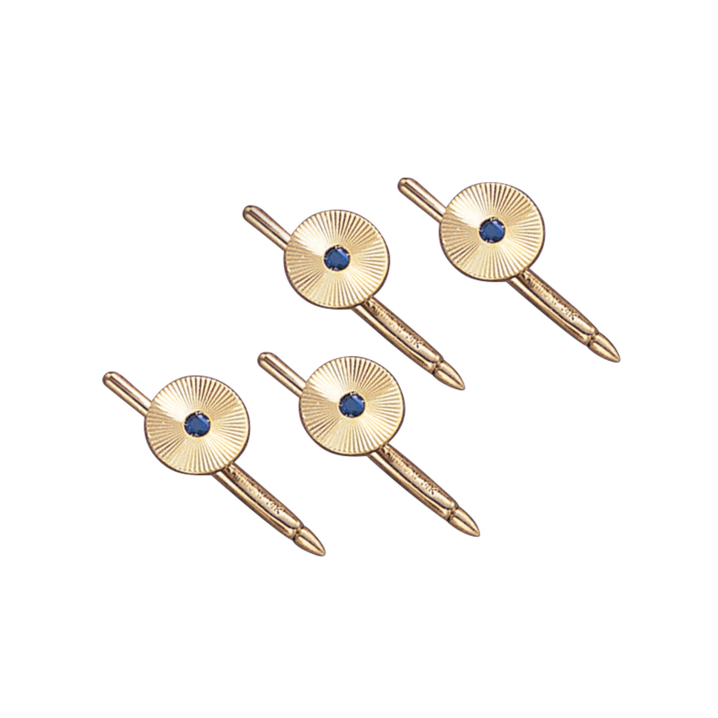 Round Sunray Stud Set with Sapphires