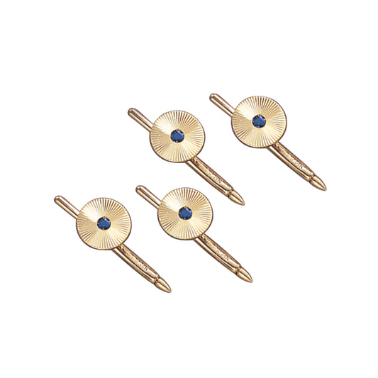 Round Sunray Stud Set with Sapphires