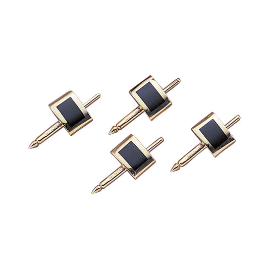 Rectangle Inlay Onyx Stud Set