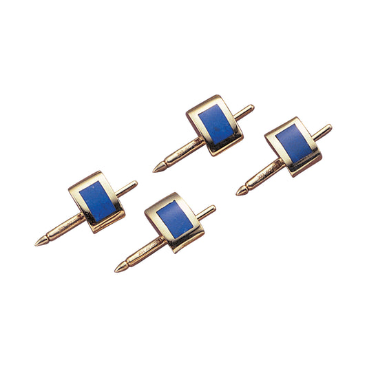 Rectangle Inlay Lapis Stud Set