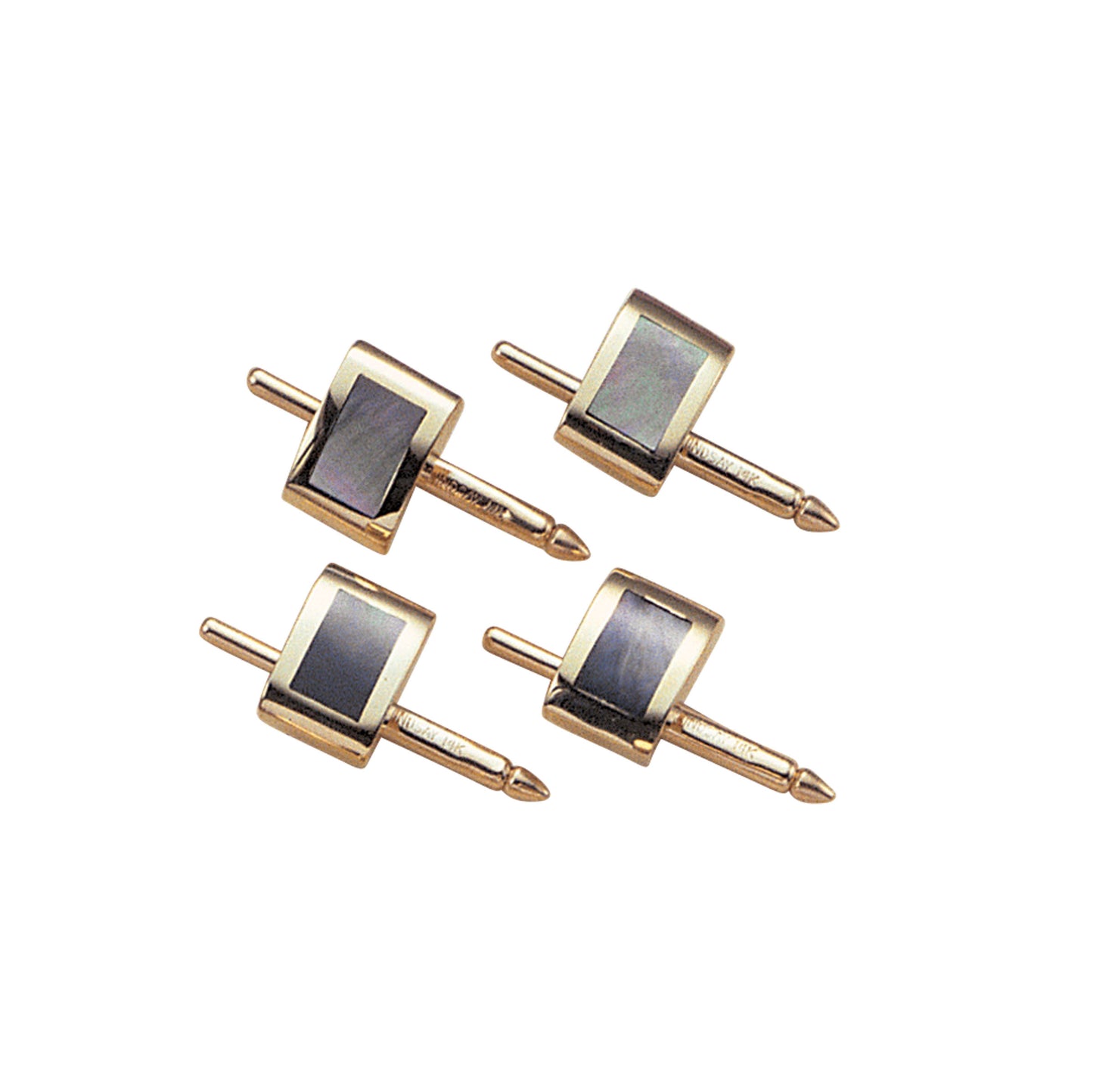 Rectangle Inlay Smokey Mother of Pearl Stud Set