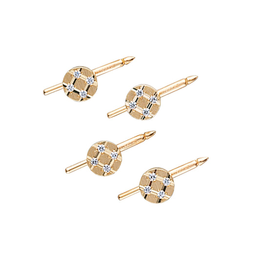 Round Diamond Grid Stud Set