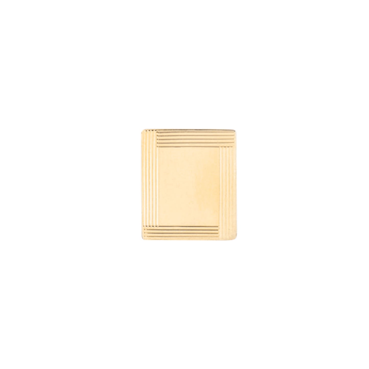 Polished Rectangle Tie Tack with Lined Border