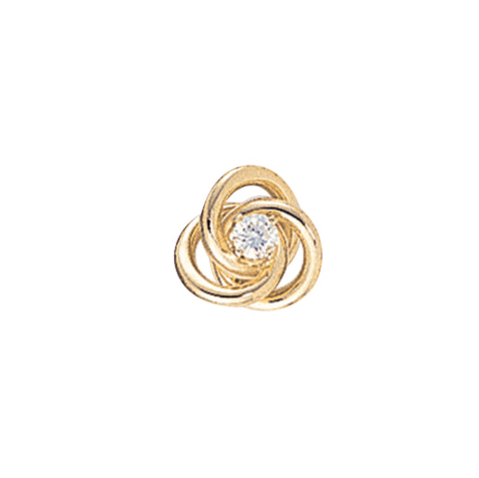 Diamond Open Love Knot Tie Tack