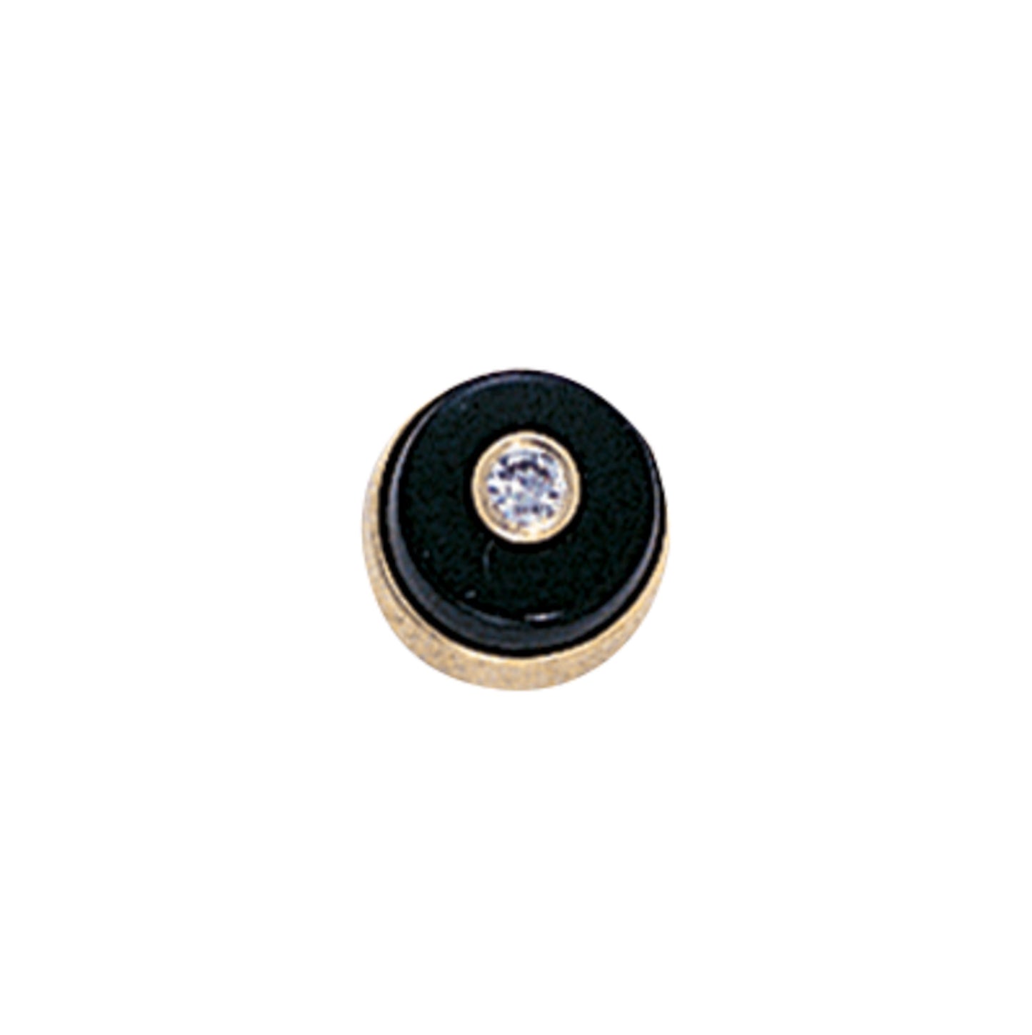 Round Onyx Tie Tack with Central Diamond