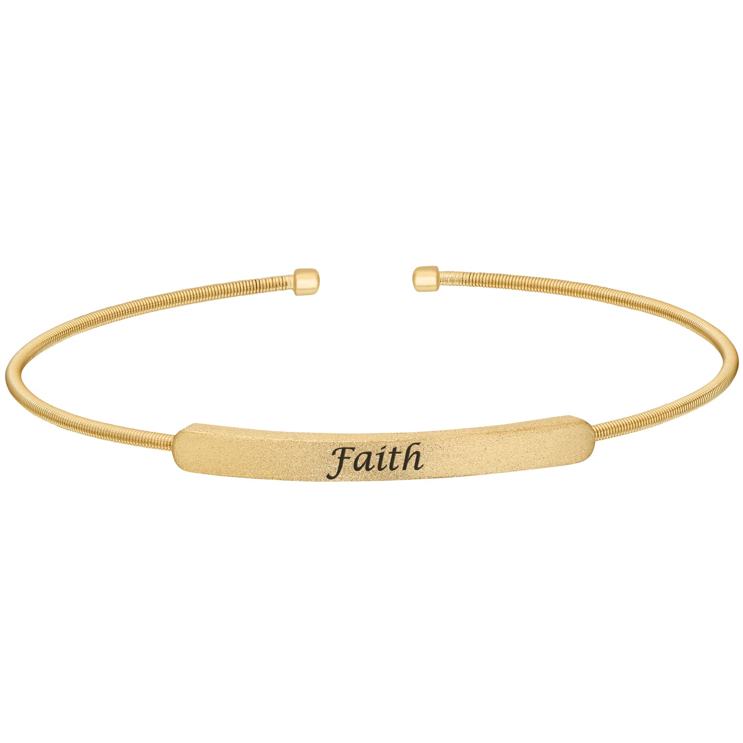 Cuff Bracelet with Engraved Plate - FAITH