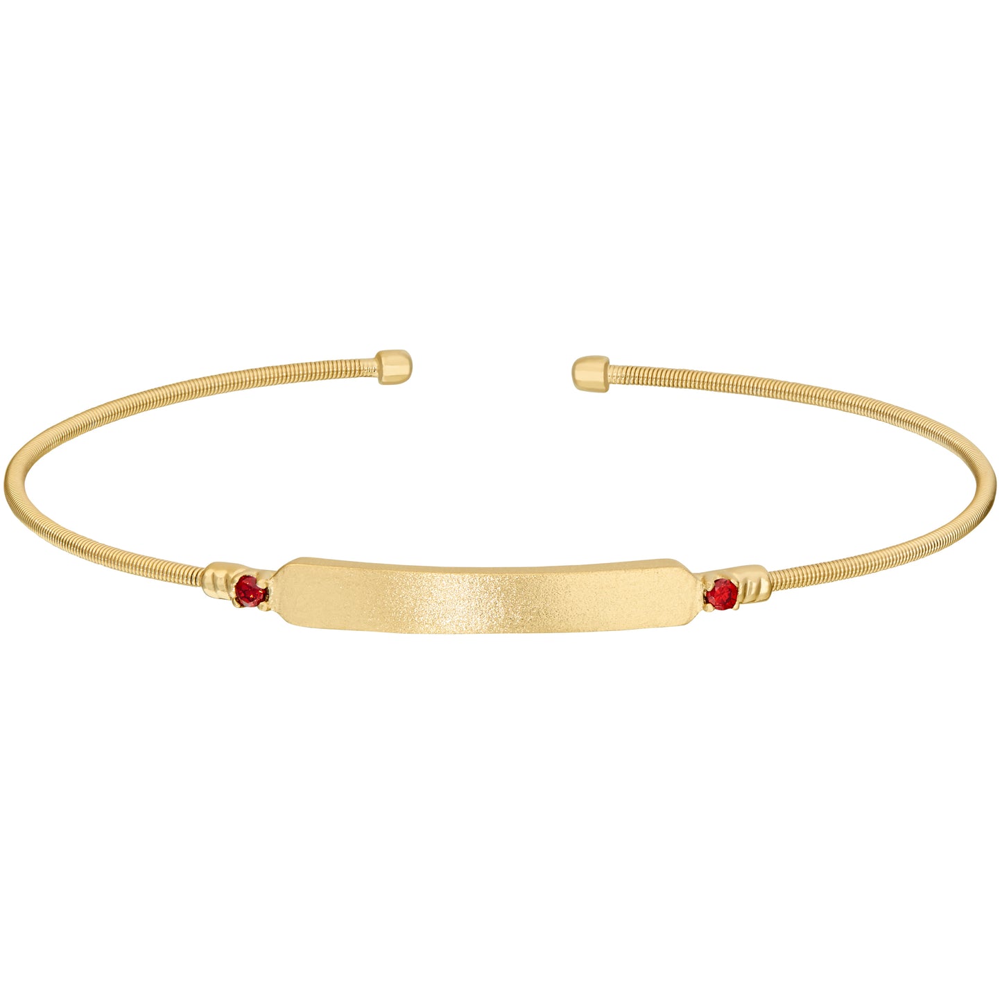 Engravable Name Plate Cuff Bracelet - Ruby