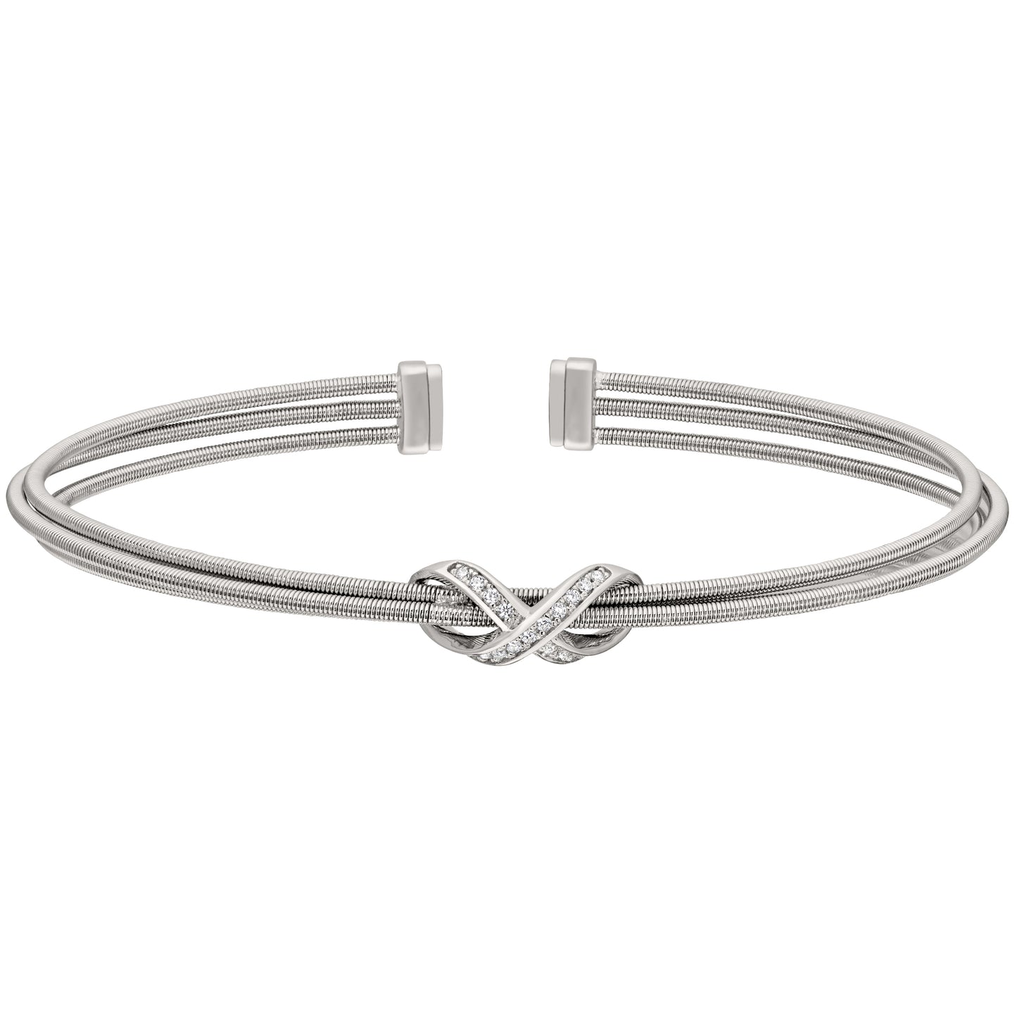 Three Cable Cuff Bracelet with Infinity